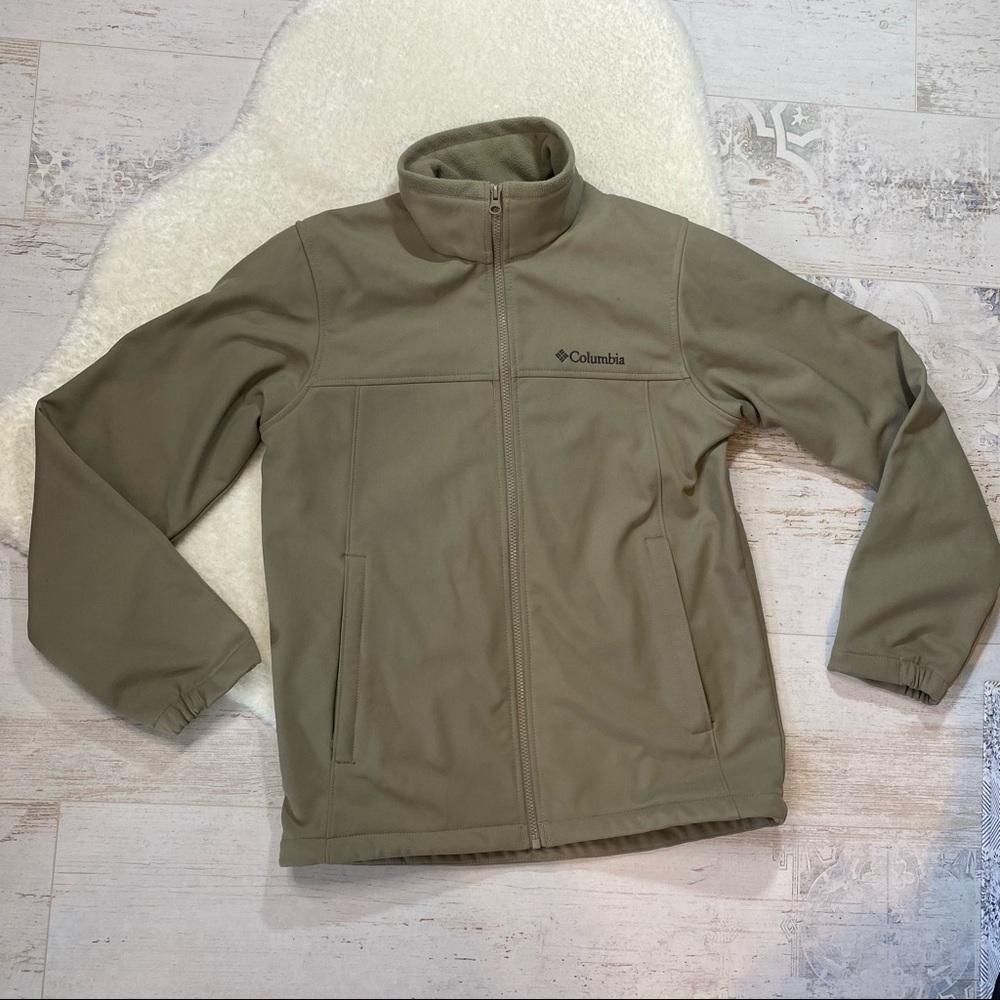 Columbia Sportswear Taupe Tan Zip Up Soft Shell Jacket